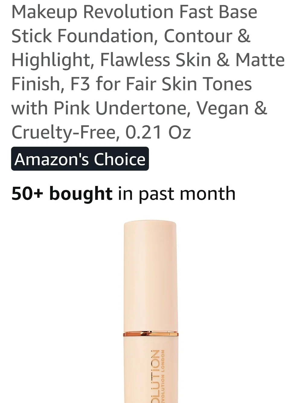 Revolution Fast Base Stick Foundation in Fair